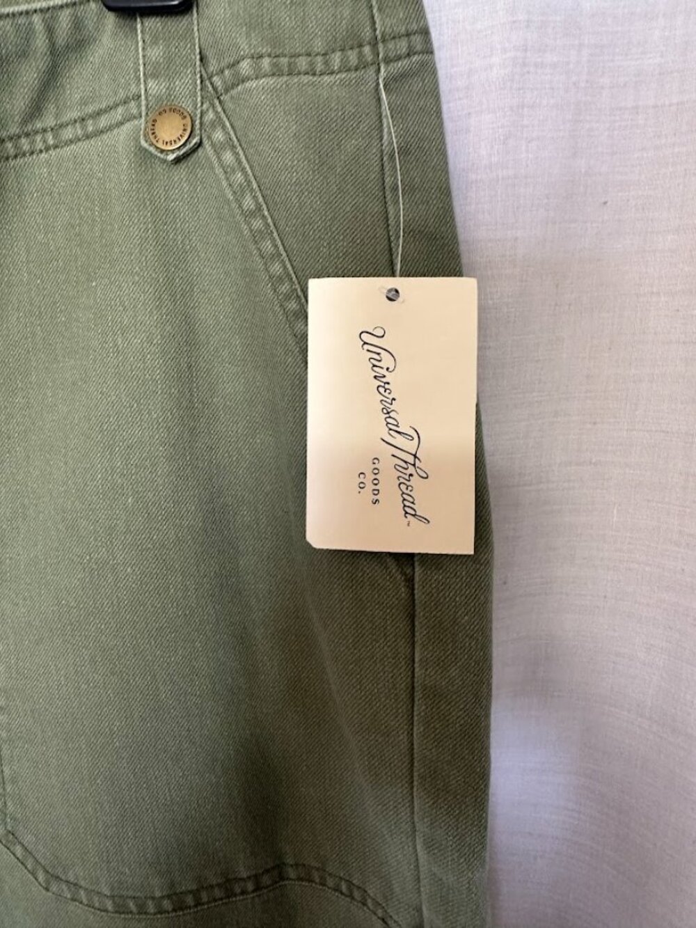 Universal Thread Olive Green Utility Pants Mid Rise Straight Leg Size 12 NWT - Picture 4 of 8